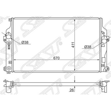 Радиатор Toyota RAV4 (XA40) 12-19 <b>SAT TY0004-40</b>