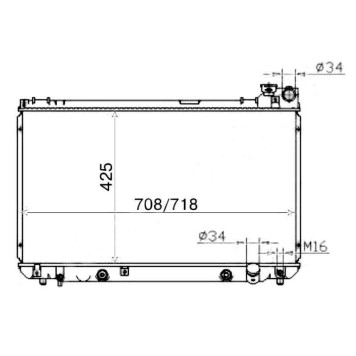 Радиатор TOYOTA CROWN / BREVIS / PROGRESS 2JZ-FSE 98-07 <b>SAT TY0006-175</b>