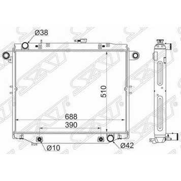 Радиатор TOYOTA LAND CRUISER 100 1HDFTE 4.2 98-07 DIESEL <b>SAT TY0009-100D</b>