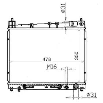 Радиатор TOYOTA YARIS / VITZ / ECHO / PLATZ / FUNCARGO / Bb / IST / PROBOX / SUCCEED / WILL CYPHA / VI / PORTE / SIENTA 99- <b>SAT TY000W10</b>
