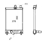 Радиатор TOYOTA HIACE 04- (вспомогательный) <b>SAT TY0010-KDH200S</b>