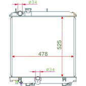 Радиатор TOYOTA DYNA / TOYOACE / DUTRO 5L 01- / 1KD / 2KD 04- MT <b>SAT TY0063</b>