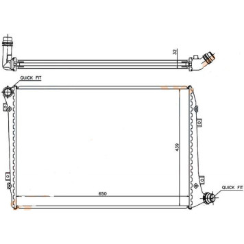 Радиатор AUDI A3 (03- ) / / SKODA OCTAVIA (04- ) / SUPERB (08- ) / / VOLKSWAGEN EOS / GOLF V 03- / JETTA (05- ) / PAS B <b>SAT VW0004-D</b>