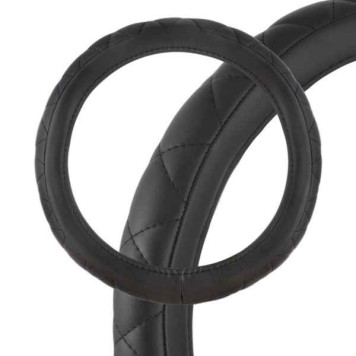 Оплетка на руль M (38см) SKYWAY Hit-2 стёганая в ромб черная S01102054