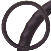 Оплетка на руль M (38см) SKYWAY Real-2 натур.кожа с рельефом под пальцы черная S01108003