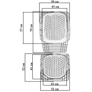 Ковры салона ванночки резиновые универсальные 4 предм.(72х53см, 49х47см) SkyWay S01704003 черные-2