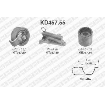 Комплект ремня ГРМ SNR KD457.55