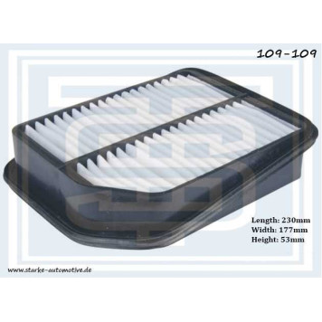 109-109 фильтр воздушный SUZUKI GRAND VITARA II 1,6-2,0 04.2005-- 230*177*53mm <b>STARKE 109109</b>