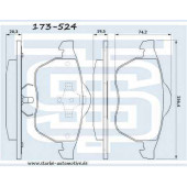 Колодки тормозные перед. AUDI A4 (B5) VW PASSAT (B5B5+) <b>STARKE 173524</b>