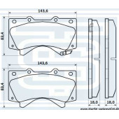 Колодки тормозные перед. TOYOTA LAND CRUISER (J20) <b>STARKE 179802</b>