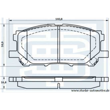 179-860 колодки тормозные перед. LEXUS RX300350400 --01.2006 <b>STARKE 179860</b>