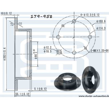 Диск тормозной задний MITSUBISHI GALANT V-VI LANCER IX (CS) 262x10 <b>STARKE 179958</b>