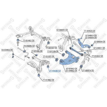 Сайлентблок задней балки задний <b>STELLOX 7700040SX</b>