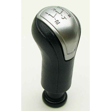 Ручка рычага КПП ВАЗ 2190 Гранта, 2170 Приора серебристая вставка (2190-1703088)-1