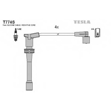Провода высоковольтные ВАЗ 2112 16кл. силиконовые TESLA T774S (2112-3707080)