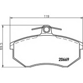 Колодки тормозные дисковые для AUDI 100(43,C2), 80(89,89Q,8A,8C,B3,B4), 90(89,89Q,8A,B3), A4(8D2,8D5,B5), CABRIOLET(8G7,B4), COUPE(81,85) <b>TEXTAR 2066921 / 20669</b>