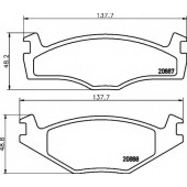 Колодки тормозные дисковые для VW CADDY, FOX, GOLF, JETTA, PASSAT, SANTANA, SCIROCCO, VENTO <b>TEXTAR 2088710 / 20887</b>