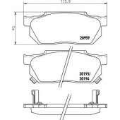 Колодки тормозные дисковые для HONDA CIVIC(AG, AH, AJ, AK, AL, AM, AU, ED, EG), CRX(AF, AS, ED, EE), PRELUDE(AB) <b>TEXTAR 2095902 / 20193</b>