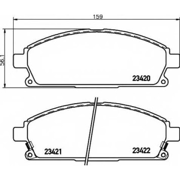 Колодки тормозные дисковые для ACURA MDX / HONDA ELYSION, MDX / INFINITI QX4 / NISSAN BASSARA, ELGRAND, PATHFINDER, QUEST, SERENA, X-TRAIL <b>TEXTAR 2342001 / 23420</b>