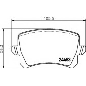 Колодки тормозные дисковые для VW CC(358), PASSAT(357, 362, 365, 3C2, 3C5, A32) <b>TEXTAR 2448302 / 24483</b>