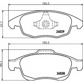 Колодки тормозные дисковые для CITROEN BERLINGO(B9), C4(B7,UA#,UD#), DS4, DS5 / PEUGEOT 5008, PARTNER <b>TEXTAR 2453801 / 24538</b>