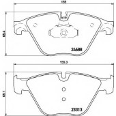 Колодки тормозные дисковые для BMW 5(F10,F11,F18), 6(F06,F12,F13) <b>TEXTAR 2468801 / 23313</b>