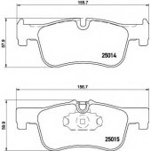 Колодки тормозные дисковые для BMW 1(F20,F21), 2(F22,F23,F87) <b>TEXTAR 2501401 / 25014</b>
