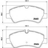 Колодки тормозные дисковые для FORD TOURNEO CUSTOM, TRANSIT CUSTOM, TRANSIT <b>TEXTAR 2560301 / 25603</b>