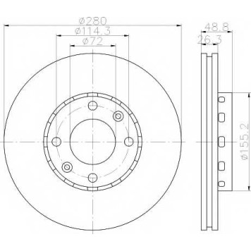 Тормозной диск стандартный, перед , KIA <b>TEXTAR 92131700</b>