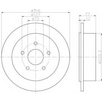 Тормозной диск TEXTAR 98200 2277 / 92227700