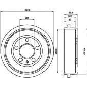 Тормозной барабан, зад , AUDI, SEAT, SKODA, SKODA (SVW ), VOLKSWAGEN <b>TEXTAR 94023800</b>