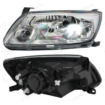 Фара ВАЗ 2190 Гранта (аналог Киржач) левая пластик в уп. с лампами <b>Тольятти 411.3775</b>