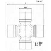 Крестовина карданного вала SUZUKI ESCUDO 88-04 / GRAND VITARA XL-7 JA627 01-06 с тавотницей <b>TOYO TS-107</b>
