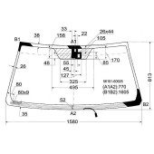 Стекло лобовое с обогревом щеток +дд в клей LEXUS LX570 (логотип LEXUS) 07-15 <b>TOYOTA 56101-60925</b>