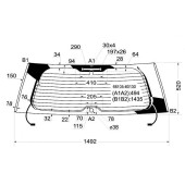 Стекло заднее с обогревом в клей ( с отв.) LAND CRUISER #J200 07-14 <b>TOYOTA 68105-60130</b>