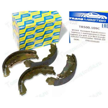 Колодки тормозные задние LADA Largus, Renault Logan 230мм с рычагом <b>ТРАНСМАСТЕР TR500.109C</b> 7701210109
