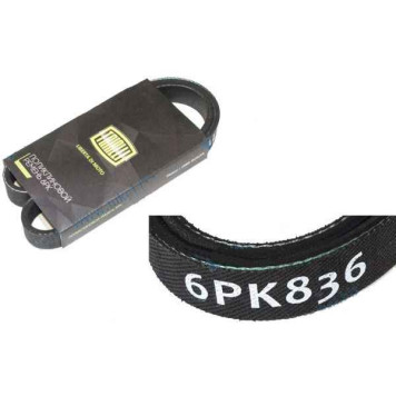 Ремень 6PK836 LADA Largus, Renault Logan без ГУР <b>TRIALLI 6PK836</b>