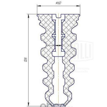 Отбойник стойки задн ВАЗ 2190-2192 Гранта <b>TRIALLI BC 0187</b> (2192-2912810)-1