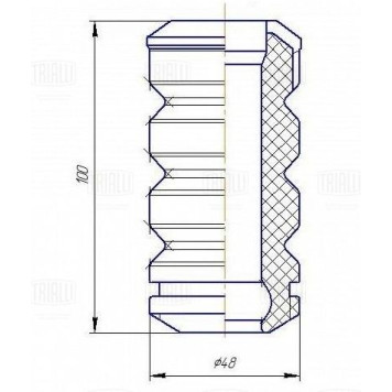 Отбойник стойки перед ВАЗ 1119 Калина <b>TRIALLI BCS 0133</b> (1119-2902812)-1