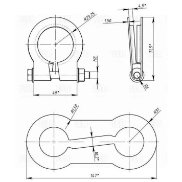 Хомут глушителя ВАЗ 2101, ГАЗ 2410 (кольцевой) 48 мм <b>TRIALLI ECLP 48</b>-2