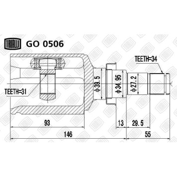 Шрус внутренний правый Chevrolet Cruze 09- 1.8 <b>TRIALLI GO0506</b>-1