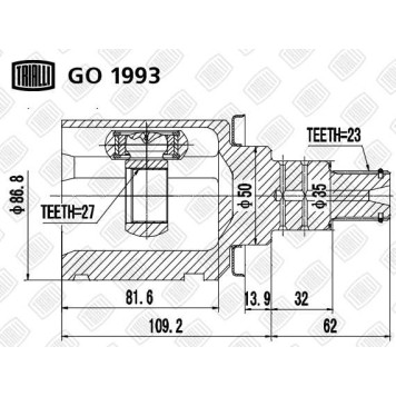 Шрус внутренний Lexus RX300 03- 3.0 <b>TRIALLI GO1993</b>-1