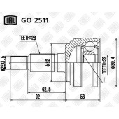 Шрус наружный Mazda 6 07- 1.8/2.0 MT <b>TRIALLI GO2511</b>