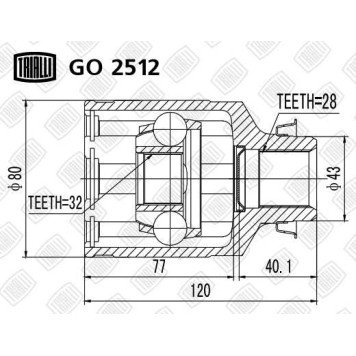 Шрус внутренний Mazda 6 07- 1.8/2.0 MT <b>TRIALLI GO2512</b>-1