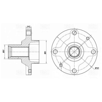 Ступица ВАЗ 2180 LADA Vesta передняя <b>TRIALLI MR 0103</b>-3