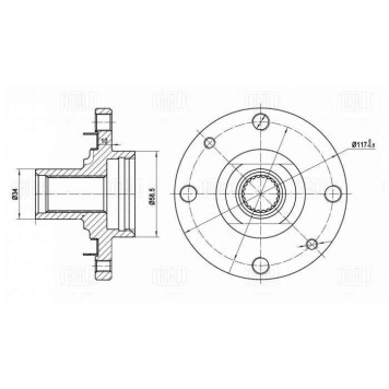 Ступица ВАЗ 2108-2110 передняя <b>TRIALLI MR 0108</b>-3