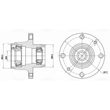 Ступица ВАЗ 2101 (в сборе с подшипником СПЗ-9) <b>TRIALLI MR 0111</b>-3