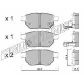 Колодки тормозные дисковые для SUBARU TREZIA / TOYOTA AURIS, IQ, URBAN CRUISER, VERSO S, VIOS/YARIS, YARIS <b>TRUSTING 762.0 / 24610</b>