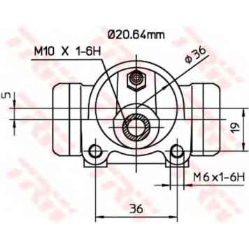 Колесный тормозной цилиндр TRW BWF254-1