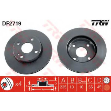 Тормозной диск TRW DF2719